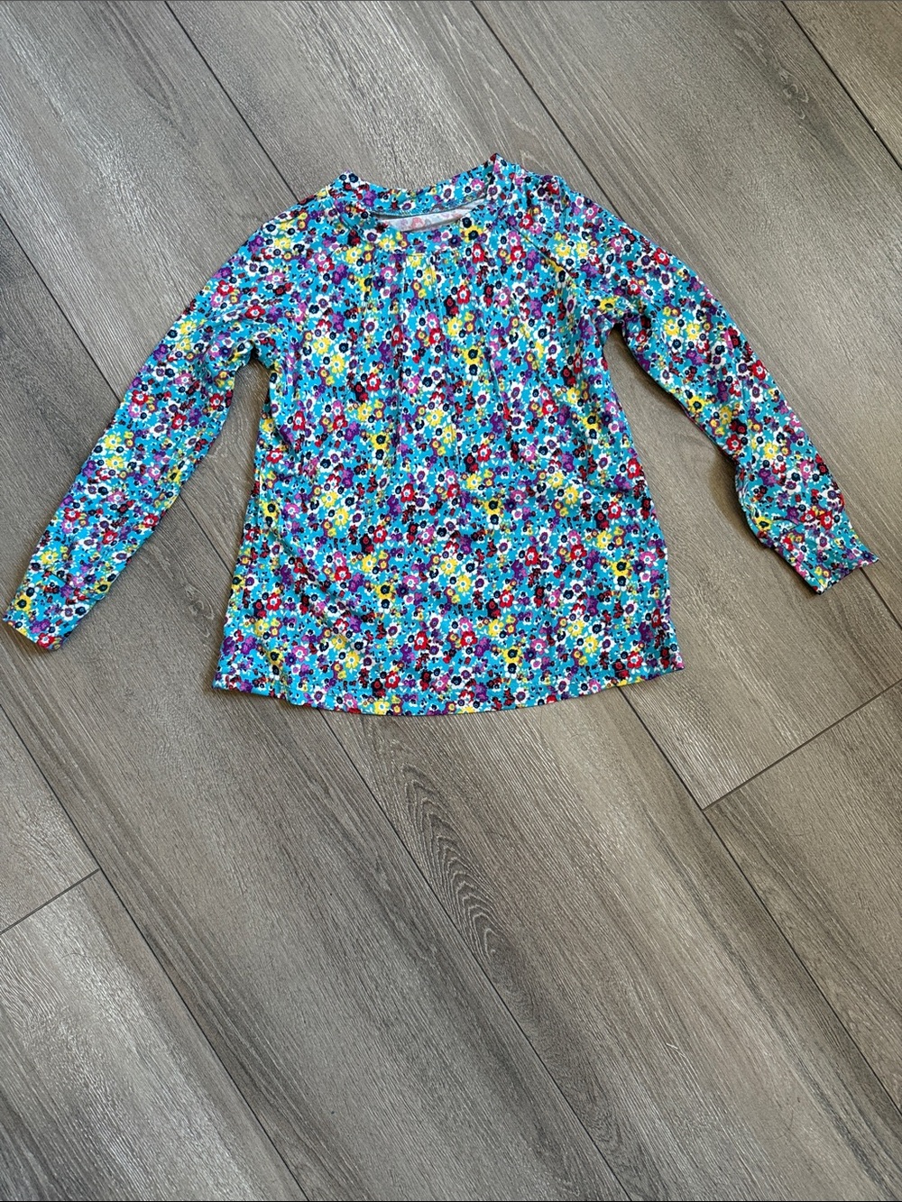 Girls' Floral Long-Sleeve Tee - Multicolor Floral Print